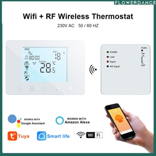 Smart Wifi Thermostat Wall Floor Heating Gas Temperature Controller App Remote Control รองรับการควบคุมด้วยเสียงผ่าน Google Home Amazon Alexa flower