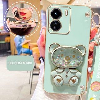 เคสนิ่ม ลายหมีน่ารัก พร้อมสายคล้องยาว หรูหรา สําหรับ VIVO Y36 5G Y78 Y78+ 5G Y78 5G