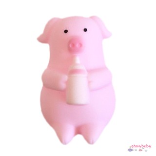 การ์ตูนหมูสีชมพูน่ารักบีบเสียงกรีดร้องระบายหมูขวดตุ๊กตาหมูระบายน่ารัก [N/18]