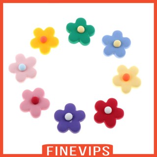 [Finevips] จี้เรซิ่น รูปดอกไม้ ประดับหลังเบี้ย หลากสี 30 ชิ้น