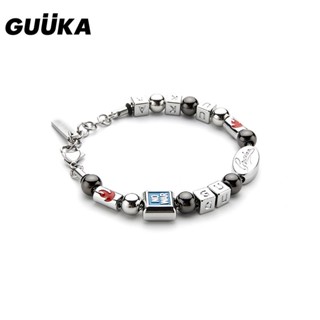 Guuuka Street Wear สร้อยข้อมือ ทรงสี่เหลี่ยม สไตล์ฮิปฮอป ไฮเอนด์ ไฮเอนด์ เข้ากับทุกการแต่งกาย บูติก สําหรับผู้หญิง และผู้ชาย