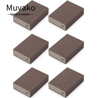 MUVAKO ชุดฟองน้ําขัด 120 ช่อง สีเทา สําหรับกระดาษทราย ไม้ DIY 6 ชิ้น