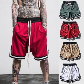 Summer American Sports Shorts Mens Thin Mesh Zipper Pocket Training Basketball Pants Running Workout Cropped Pants sJyL