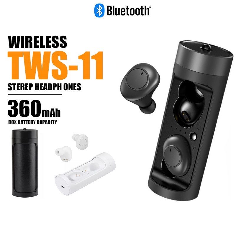 หูฟังบลูทูธ ฟังไร้สาย รุ่น TWS-11 แบบอินเอียร์ เสียงทุ้ม เบสแน่น Wireless Earphone Bluetooth ระบบสัม