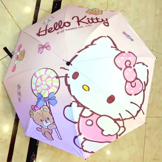 Yyds Sanrio Hello Kitty ร่มกันแดด ป้องกันรังสียูวี ไวนิล ลายการ์ตูนน่ารัก 3 เท่า สําหรับนักเรียน