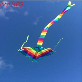 IVANES ว่าวไนล่อน ทรงสามเหลี่ยม สีสันสดใส ของเล่นสําหรับพ่อแม่ และเด็ก