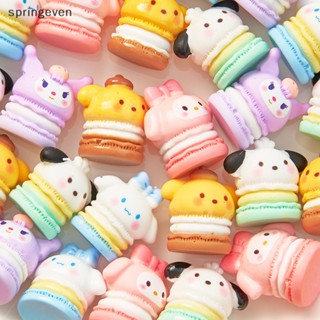 SANRIO [springeven] แผ่นกาวเรซิ่น ลายการ์ตูนอนิเมะน่ารัก 3D สีมาการอง สําหรับทําเครื่องประดับ DIY 2 ชิ้น