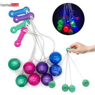 การบีบอัดคลิกบอลของเล่นไฟ LED ตีกลับกันชน Snap Ball Shake Impact Toy สีผสม Shake Bump Ball พร้อมไฟ homelove