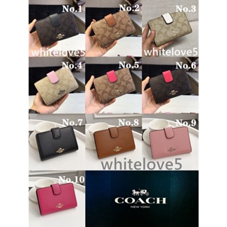 MEDIUM CORNER ZIP WALLET F53436 กระเป๋าสตางค์ COAC H กระเป๋าสตางค์สุภาพสตรีขนาดกลาง กระเป๋าใส่เหรียญสแนป