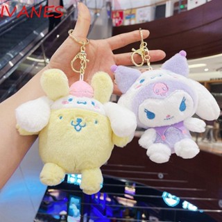 IVANES พวงกุญแจ จี้ตุ๊กตา Melody Pompompurin Cinnamoroll น่ารัก แบบสร้างสรรค์ สไตล์เกาหลี สําหรับผู้หญิง