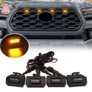 ไฟกระจังหน้า LED สําหรับ Toyota Tacoma Raptor TRD Off Road Sport 2020 2021 4 ชิ้น