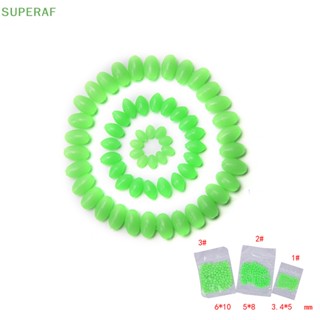 Superaf ลูกปัดเรืองแสง แบบนิ่ม รูปไข่ ขนาด 5 มม. 8 มม. 10 มม. สําหรับตกปลา 100 ชิ้น