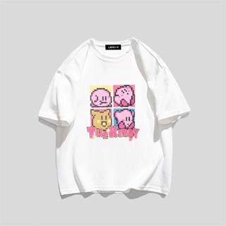 เกม เสื้อยืดแขนสั้นผู้ชายหญิง Kirbys Dream Land พิมพ์ลายคอกลมสนุกและเล่นเพลินด้วยดีไซน์ น่ารักมากๆ ฤดูร้อน