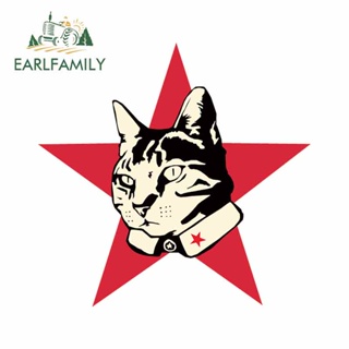 Earlfamily สติกเกอร์ไวนิล รูปร่างกายแมว ขนาด 13 ซม. x 12.6 ซม. สําหรับตกแต่งรถยนต์ DIY