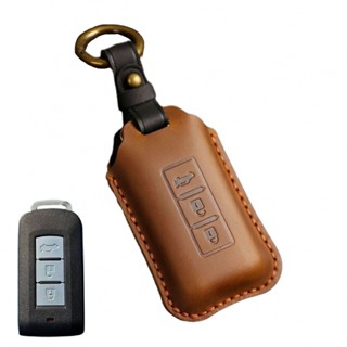 ⚡SUPERSL-TH⚡Key Cover For ASX Outlander Lancer Leather Car Key Case Cover Fob 3 Buttons⚡NEW 7