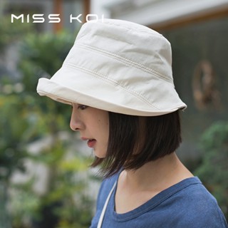 Misskoi [พร้อมส่ง] หมวกบักเก็ต ปีกเล็ก สีขาว สไตล์ญี่ปุ่น แฟชั่นฤดูร้อน ฤดูใบไม้ผลิ ฤดูใบไม้ร่วง สําหรับผู้หญิง