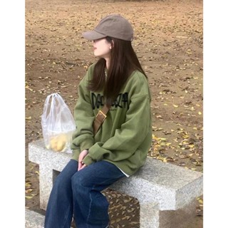 เสื้อสเวตเตอร์สไตล์อเมริกันวินเทจคอกลมแบบบางเสื้อฤดูใบไม้ร่วงเสื้อแขนยาวนักเรียนSL6760