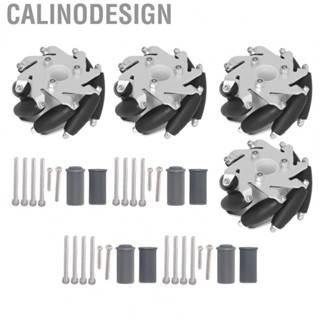 Calinodesign Aluminium Robot Wheel  Omni Directional Robot Wheel Flexible Rubber Roller 60mm  for Replacement