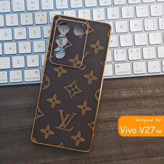 เคส vivo V27 5G V27E V23 5G V2E โทรศัพท์มือถือ ลายดอกไม้ สีน้ําตาล สําหรับ