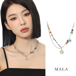 สร้อยคอ หินสีรุ้ง หน้ายิ้ม น่ารัก สีสันสดใส สําหรับผู้หญิง