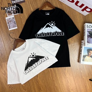 เสื้อยืดคอกลม ผ้าฝ้าย พลัสไซซ์ ลาย The North Face แบบดั้งเดิม สําหรับคู่รัก