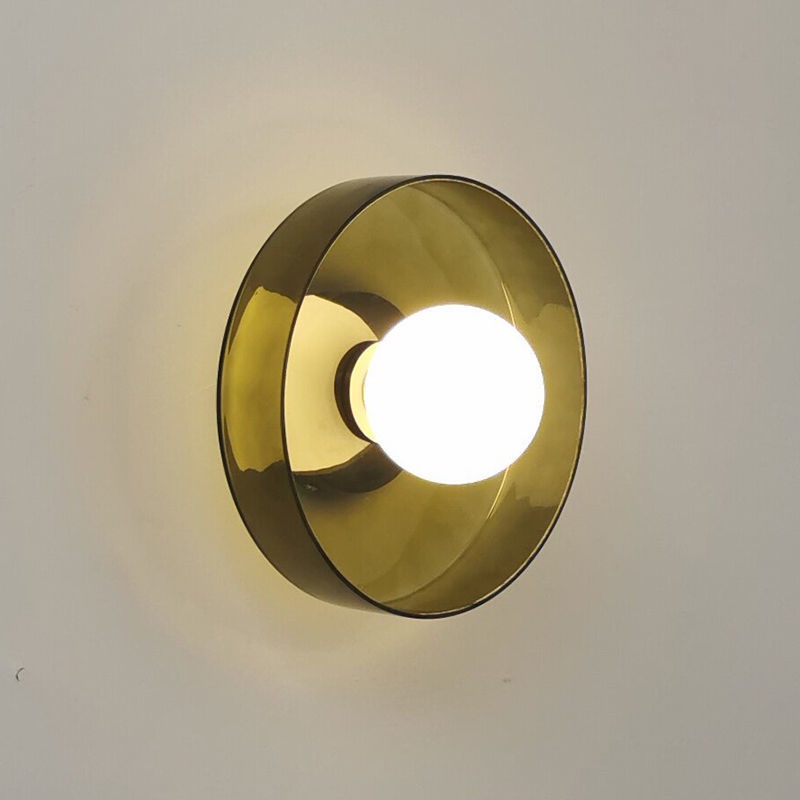 โคมไฟติดผนังห้องนอน ข้างเตียง กระจกสี สไตล์เงียบสงบ สําหรับห้องนั่งเล่น