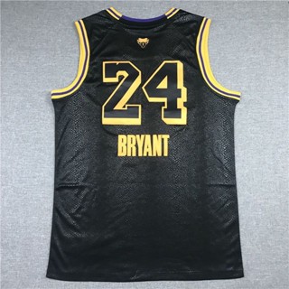 เสื้อกีฬาบาสเก็ตบอล ปักลายงู NBA Lakers 24 Mamba ขนาดใหญ่ สีดํา สําหรับผู้ชาย และผู้หญิง 422832