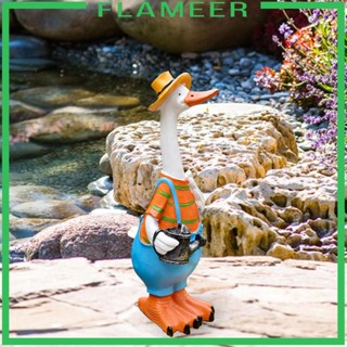 [Flameer] รูปปั้นเป็ด สีเทา สําหรับตกแต่งสวนกลางแจ้ง