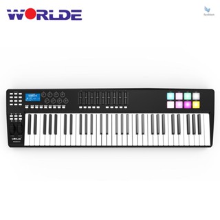 {fash} Worlde PANDA61 แผ่นทริกเกอร์คีย์บอร์ด 61 คีย์ USB MIDI 8 RGB พร้อมสาย USB หลากสีสัน