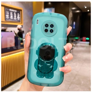 สําหรับ Huawei Mate 30 40 Pro บิ๊กอาย เจลลี่ใส เคสโทรศัพท์มือถือ ป้องกันเลนส์ TPU นิ่ม พร้อมขาตั้ง นักบินอวกาศ