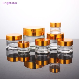 Brightstar ขวดโหลเปล่า ขนาดเล็ก รีฟิล แก้วใส ทรงกลม สําหรับใส่เครื่องสําอาง ทดลอง ทดลอง โลชั่น ครีม ภายใน ขวดแข็ง ใหม่