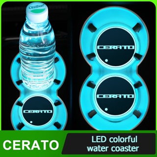 แผ่นรองแก้วน้ํา มีไฟ Led สีสันสดใส สําหรับรถยนต์ CERATO