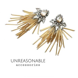 ต่างหู Firework Earrings สีทอง ต่างหูคลิป ต่างหูก้านเงินแท้ Unreasonable Accessories UA0424-02