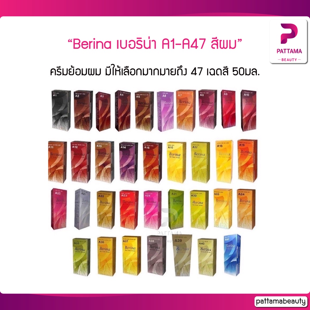 Berina เบอริน่า A1-A47 สีผม Berina hair color 50 ml.