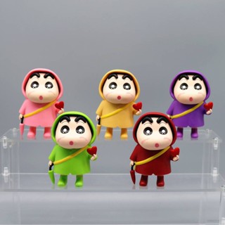 Cool ใหม่ ฟิกเกอร์ชินจัง ร่มกันฝน รูปหัวใจ ของขวัญ สําหรับเด็กผู้หญิง 5 ชิ้น