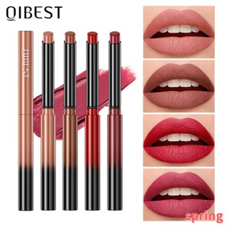 Qibest ลิปสติก เนื้อแมตต์กํามะหยี่ กันน้ํา ติดทนนาน 12 สี