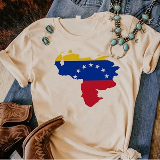 Venezuela เสื้อยืดลําลอง แขนสั้น พิมพ์ลาย y2k แฟชั่นฤดูร้อน สําหรับสตรี