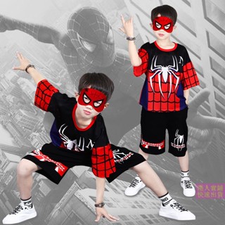 [พร้อมส่ง] เสื้อแขนสั้น ลายการ์ตูน Spider-Man เรียบง่าย แฟชั่นฤดูร้อน สําหรับเด็กผู้ชาย 2023