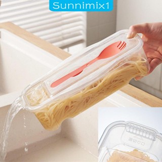 [Sunnimix1] กล่องเก็บพาสต้า เส้นก๋วยเตี๋ยว วางซ้อนกันได้ พร้อมช่องระบายน้ํา สําหรับห้องครัว สํานักงาน หอพัก