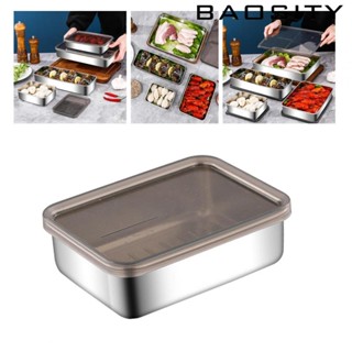 [Baosity] กล่องเก็บอาหาร ทรงสี่เหลี่ยมผืนผ้า พร้อมฝาปิด แบบพกพา สําหรับปิกนิก เดินทาง สํานักงาน