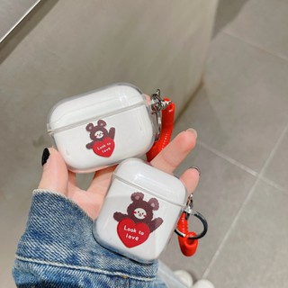 Bella _ เคสซิลิโคนใส แบบนิ่ม ลายการ์ตูนหมี กันกระแทก กันฝุ่น แบบพกพา สําหรับ airpods pro 1 2 3