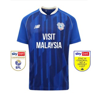 เสื้อกีฬาแขนสั้น ลายทีม Cardiff City 2023 2024 ชุดเหย้า