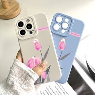 OPPO A7 A5S A12 A9 A5 A31 A3S A12E A53 A33 A15 A15S A16 A16S A93 A76 A36 A96 A57 A77S 2020 2022 Beautiful Tulips เคส