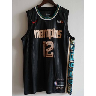 รองเท้า Nba Memphis Grizzlies อเนกประสงค์ สําหรับผู้ชาย 2021 #12 เสื้อกีฬาบาสเก็ตบอล Ja Morant Jersey City สีดํา 173713