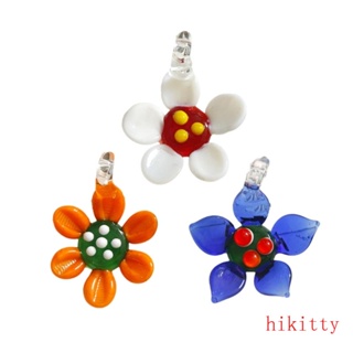 Hik จี้ดอกไม้ เคลือบสี หลากสี สําหรับทําเครื่องประดับ DIY