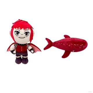 Eula Nimona ตุ๊กตาฉลาม นิโมนา การ์ตูนมอนสเตอร์ ปลาวาฬ สีแดง ของเล่น ของขวัญ สําหรับเด็ก ตกแต่งบ้าน