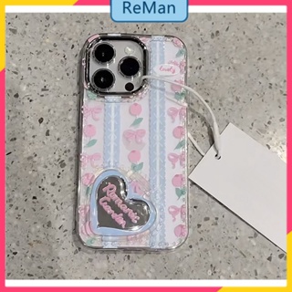  เคสโทรศัพท์มือถือ ลายดอกไม้สีชมพู พร้อมกระจก สําหรับ Apple Iphone 14ProMax 13 1214Promax 13 12pro 12 11 pro max Xr Xs max 7 8 Plus 13 pro max 13 1212pro 11promax