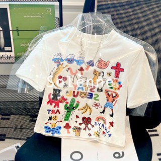 Solenne เสื้อครอป เสื้อยืดผู้หญิง ครอป baby tee สาวเรโทร 2023 NEW Style 071905