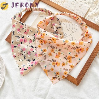 Jeromy Bandana ที่คาดผม ใหม่ ผู้หญิง บาง ดอกไม้ ผ้าพันคอ ที่คาดผม สามเหลี่ยม ผ้าพันคอผม