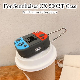 【จัดส่งด่วน】เคสหูฟัง แบบนิ่ม ลายการ์ตูนพายสีม่วง สําหรับ Sennheiser CX 500BT Sennheiser CX 500BT